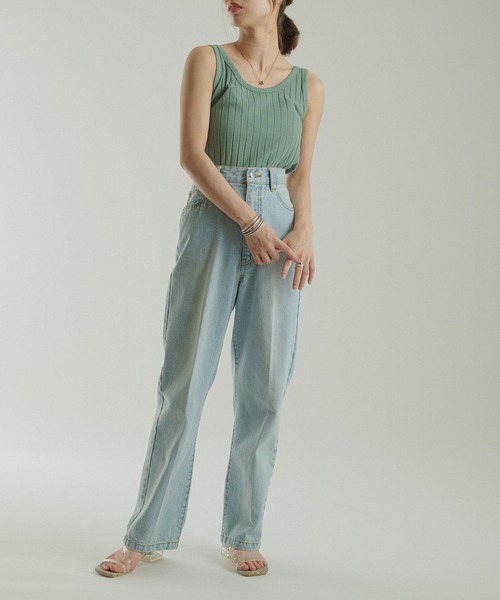 CIAOPANIC（チャオパニック）の「【SCENE by ciaopanic/シーン バイ チャオパニック】ベーシックリブタンクトップ/WEB・一部店舗限定（タンクトップ・レディース・ダークブラウン/グリーン/キャメル・FREE）」の14枚目の写真