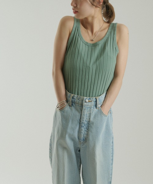 CIAOPANIC（チャオパニック）の「【SCENE by ciaopanic/シーン バイ チャオパニック】ベーシックリブタンクトップ/WEB・一部店舗限定（タンクトップ・レディース・ダークブラウン/グリーン/キャメル・FREE）」の10枚目の写真