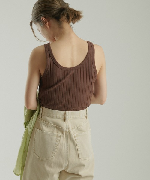 CIAOPANIC（チャオパニック）の「【SCENE by ciaopanic/シーン バイ チャオパニック】ベーシックリブタンクトップ/WEB・一部店舗限定（タンクトップ・レディース・ダークブラウン/グリーン/キャメル・FREE）」の19枚目の写真