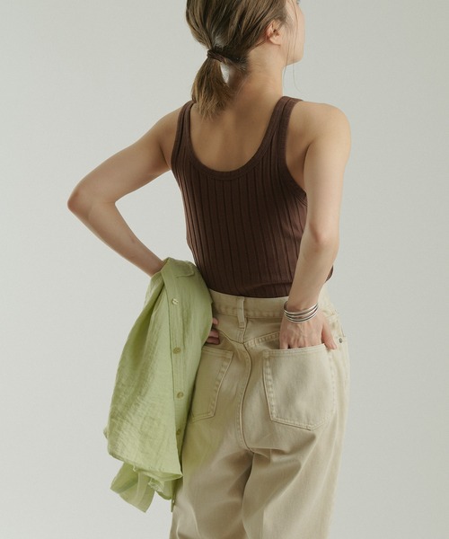 CIAOPANIC（チャオパニック）の「【SCENE by ciaopanic/シーン バイ チャオパニック】ベーシックリブタンクトップ/WEB・一部店舗限定（タンクトップ・レディース・ダークブラウン/グリーン/キャメル・FREE）」の20枚目の写真