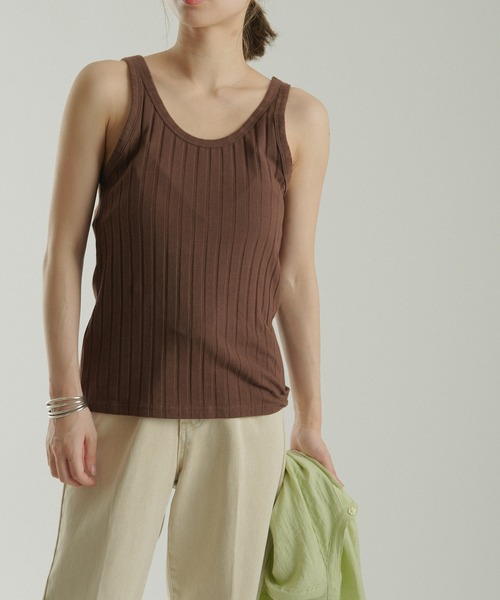 CIAOPANIC（チャオパニック）の「【SCENE by ciaopanic/シーン バイ チャオパニック】ベーシックリブタンクトップ/WEB・一部店舗限定（タンクトップ・レディース・ダークブラウン/グリーン/キャメル・FREE）」の22枚目の写真