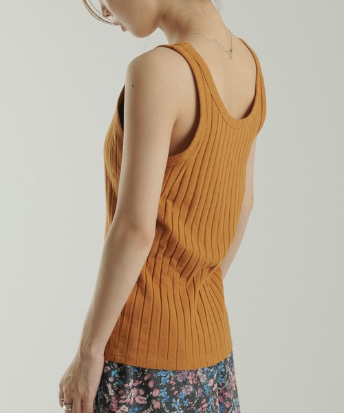 CIAOPANIC（チャオパニック）の「【SCENE by ciaopanic/シーン バイ チャオパニック】ベーシックリブタンクトップ/WEB・一部店舗限定（タンクトップ・レディース・ダークブラウン/グリーン/キャメル・FREE）」の8枚目の写真