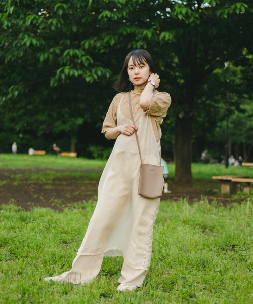 nemne store(ネンネストア)の「空をみあげるシアーキャミワンピース(ワンピース・レディース・オフホワイト/オレンジ/ライトグリーン/ラベンダー・フリー)」の2枚目の写真