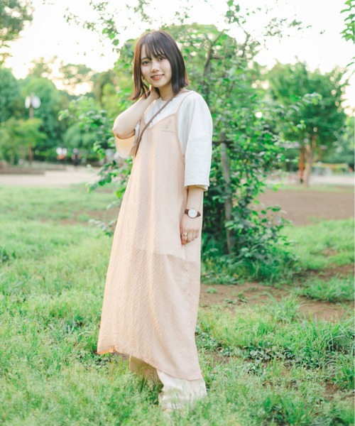 nemne store(ネンネストア)の「空をみあげるシアーキャミワンピース(ワンピース・レディース・オフホワイト/オレンジ/ライトグリーン/ラベンダー・フリー)」の20枚目の写真