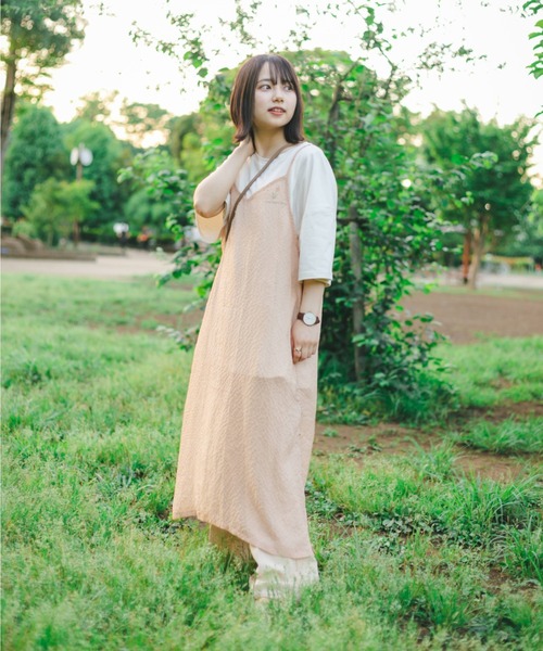 nemne store(ネンネストア)の「空をみあげるシアーキャミワンピース(ワンピース・レディース・オフホワイト/オレンジ/ライトグリーン/ラベンダー・フリー)」の21枚目の写真