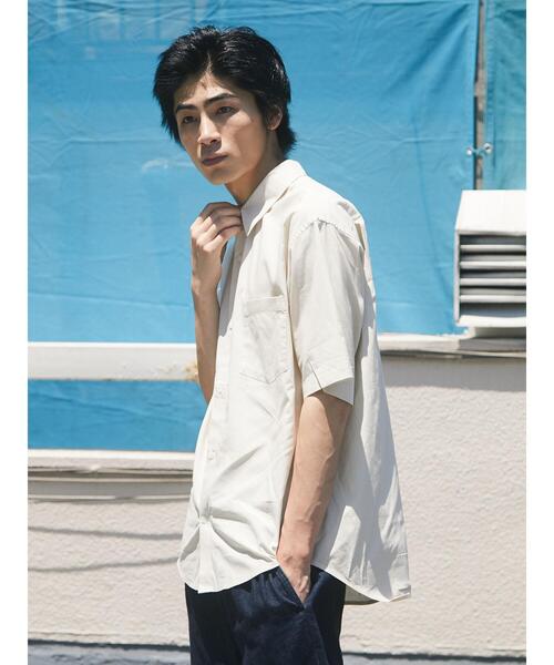 CRAFT STANDARD BOUTIQUE（クラフトスタンダードブティック）の「綿レーヨン半袖レギュラーカラーシャツ　＊（シャツ/ブラウス・メンズ・チャコールグレー/アイボリー/ストライプ/ブルー系その他4/ブルー系その他・LL/M/L）」の7枚目の写真