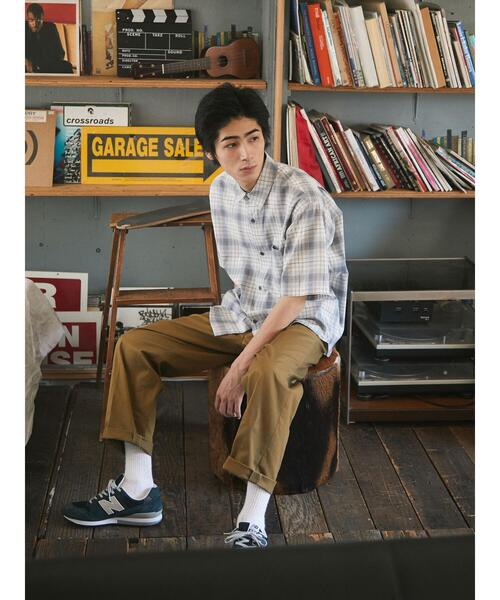 CRAFT STANDARD BOUTIQUE（クラフトスタンダードブティック）の「綿レーヨン半袖レギュラーカラーシャツ　＊（シャツ/ブラウス・メンズ・チャコールグレー/アイボリー/ストライプ/ブルー系その他4/ブルー系その他・LL/M/L）」の13枚目の写真