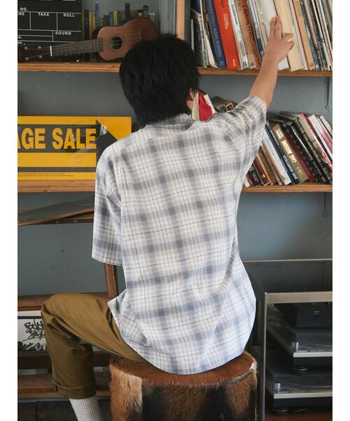 CRAFT STANDARD BOUTIQUE（クラフトスタンダードブティック）の「綿レーヨン半袖レギュラーカラーシャツ　＊（シャツ/ブラウス・メンズ・チャコールグレー/アイボリー/ストライプ/ブルー系その他4/ブルー系その他・LL/M/L）」の15枚目の写真