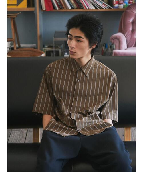 CRAFT STANDARD BOUTIQUE（クラフトスタンダードブティック）の「綿レーヨン半袖レギュラーカラーシャツ　＊（シャツ/ブラウス・メンズ・チャコールグレー/アイボリー/ストライプ/ブルー系その他4/ブルー系その他・LL/M/L）」の17枚目の写真