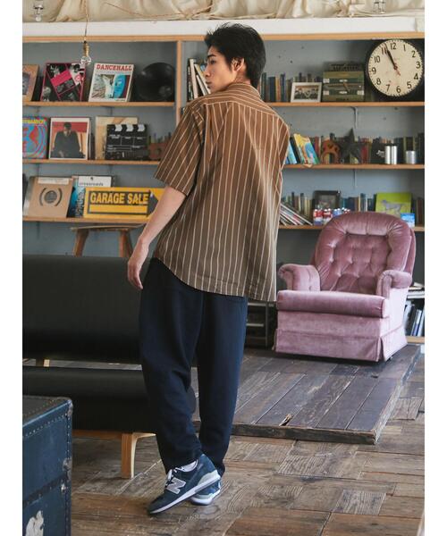 CRAFT STANDARD BOUTIQUE（クラフトスタンダードブティック）の「綿レーヨン半袖レギュラーカラーシャツ　＊（シャツ/ブラウス・メンズ・チャコールグレー/アイボリー/ストライプ/ブルー系その他4/ブルー系その他・LL/M/L）」の21枚目の写真