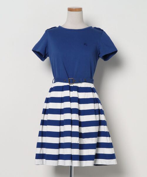 セール ブランド古着 ボーダー柄半袖ワンピース ワンピース Burberry Blue Label バーバリーブルーレーベル のファッション通販 Zozoused