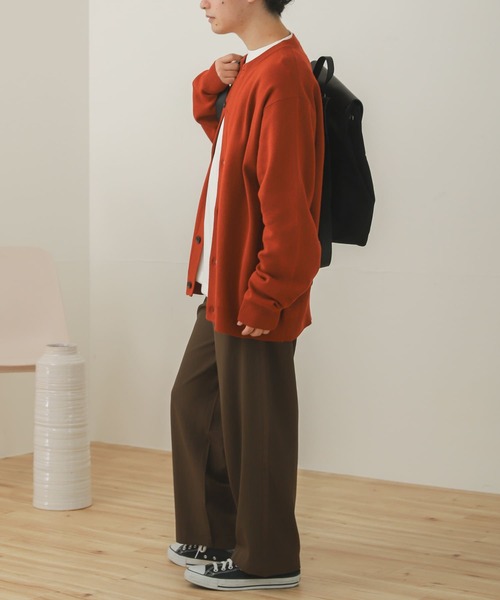 SENSE OF PLACE by URBAN RESEARCH（センスオブプレイスバイアーバンリサーチ）の「『セットアップ対応』『Sサイズ/WEB・一部店舗限定』ダブルタックワイドスラックス（スラックス・メンズ・ボルドー/ブラック/ライトブルー/チャコールグレー/ブラウン/ライトベージュ・LARGE/MEDIUM/SMALL）」の8枚目の写真