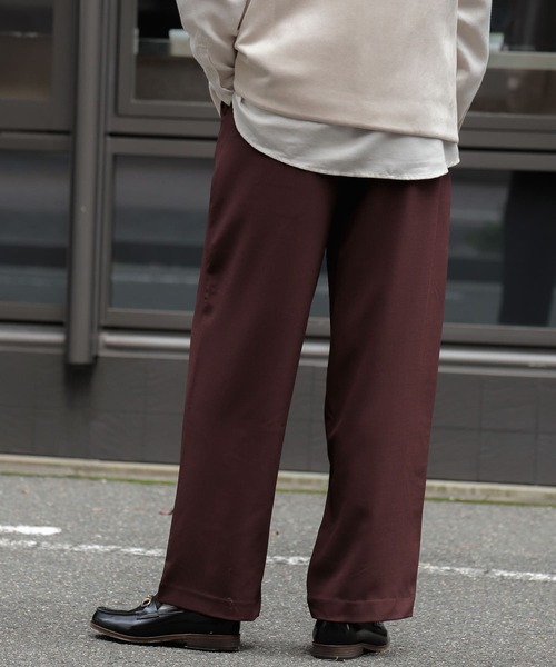 SENSE OF PLACE by URBAN RESEARCH（センスオブプレイスバイアーバンリサーチ）の「『セットアップ対応』『Sサイズ/WEB・一部店舗限定』ダブルタックワイドスラックス（スラックス・メンズ・ボルドー/ブラック/ライトブルー/チャコールグレー/ブラウン/ライトベージュ・LARGE/MEDIUM/SMALL）」の13枚目の写真