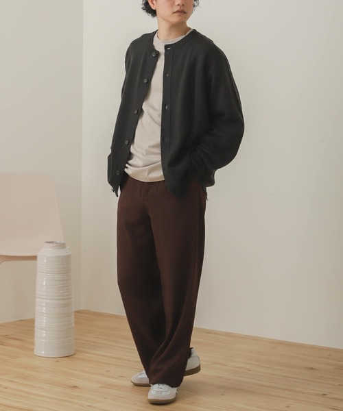 SENSE OF PLACE by URBAN RESEARCH（センスオブプレイスバイアーバンリサーチ）の「『セットアップ対応』『Sサイズ/WEB・一部店舗限定』ダブルタックワイドスラックス（スラックス・メンズ・ボルドー/ブラック/ライトブルー/チャコールグレー/ブラウン/ライトベージュ・LARGE/MEDIUM/SMALL）」の20枚目の写真