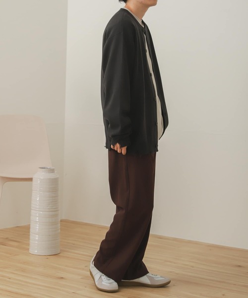 SENSE OF PLACE by URBAN RESEARCH（センスオブプレイスバイアーバンリサーチ）の「『セットアップ対応』『Sサイズ/WEB・一部店舗限定』ダブルタックワイドスラックス（スラックス・メンズ・ボルドー/ブラック/ライトブルー/チャコールグレー/ブラウン/ライトベージュ・LARGE/MEDIUM/SMALL）」の14枚目の写真