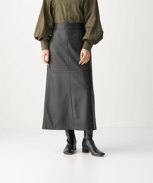 CITEN（シテン）の「＜CITEN（シテン）＞ フェイクレザー ナロー フレア スカート（スカート・レディース・ブラック/ナチュラル・M/S）」の19枚目の写真
