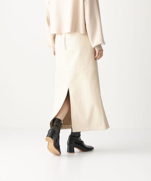 CITEN（シテン）の「＜CITEN（シテン）＞ フェイクレザー ナロー フレア スカート（スカート・レディース・ブラック/ナチュラル・M/S）」の17枚目の写真