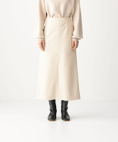 CITEN（シテン）の「＜CITEN（シテン）＞ フェイクレザー ナロー フレア スカート（スカート・レディース・ブラック/ナチュラル・M/S）」の21枚目の写真