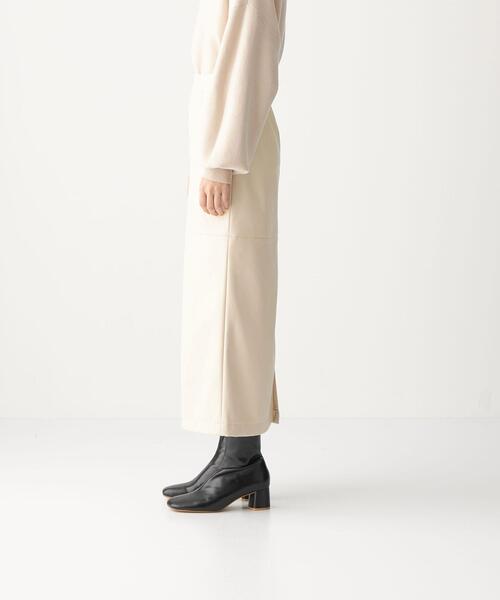 CITEN（シテン）の「＜CITEN（シテン）＞ フェイクレザー ナロー フレア スカート（スカート・レディース・ブラック/ナチュラル・M/S）」の11枚目の写真