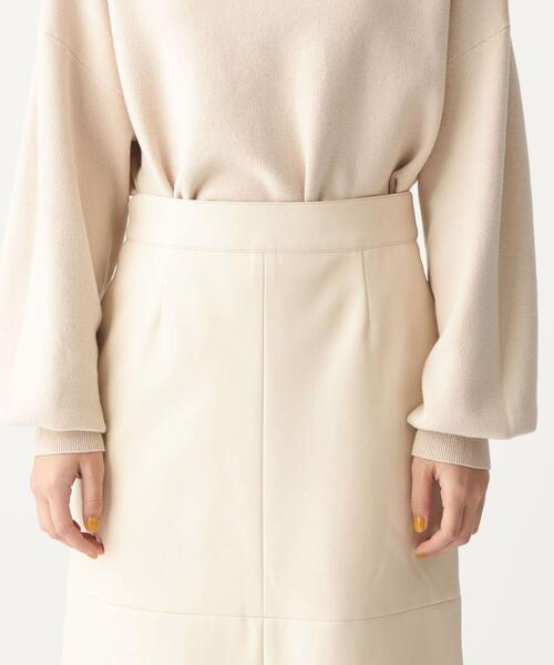 CITEN（シテン）の「＜CITEN（シテン）＞ フェイクレザー ナロー フレア スカート（スカート・レディース・ブラック/ナチュラル・M/S）」の8枚目の写真