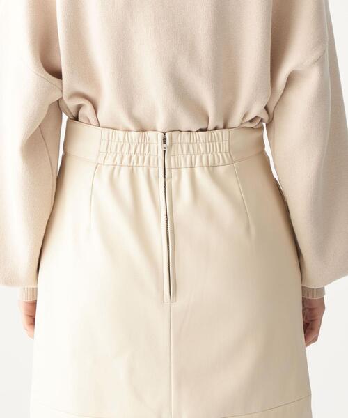 CITEN（シテン）の「＜CITEN（シテン）＞ フェイクレザー ナロー フレア スカート（スカート・レディース・ブラック/ナチュラル・M/S）」の14枚目の写真