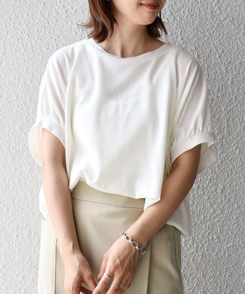 SHIPS（シップス）の「コットンラッセルプルオーバー◆（Tシャツ/カットソー・レディース・ブラック/オフホワイト/カーキ/グリーン・ONE SIZE）」の17枚目の写真