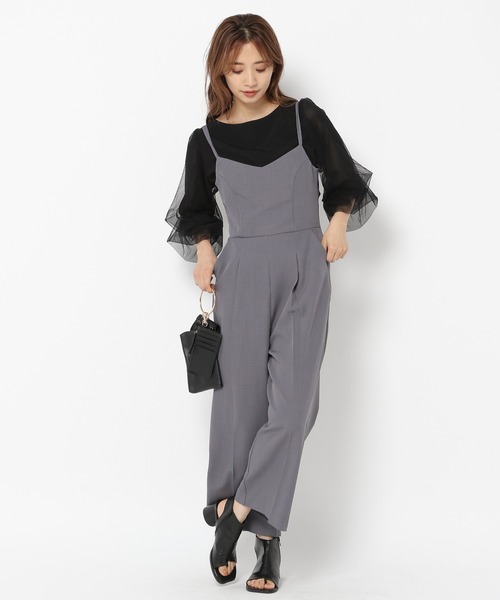 mysty woman（ミスティウーマン）の「チュールタックスリーブ7分袖プルオーバー 216454（Tシャツ/カットソー・レディース・オフホワイト/ブラック/ライトグレー/オレンジ系その他・FREE）」の9枚目の写真