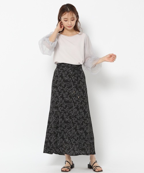 mysty woman（ミスティウーマン）の「チュールタックスリーブ7分袖プルオーバー 216454（Tシャツ/カットソー・レディース・オフホワイト/ブラック/ライトグレー/オレンジ系その他・FREE）」の10枚目の写真