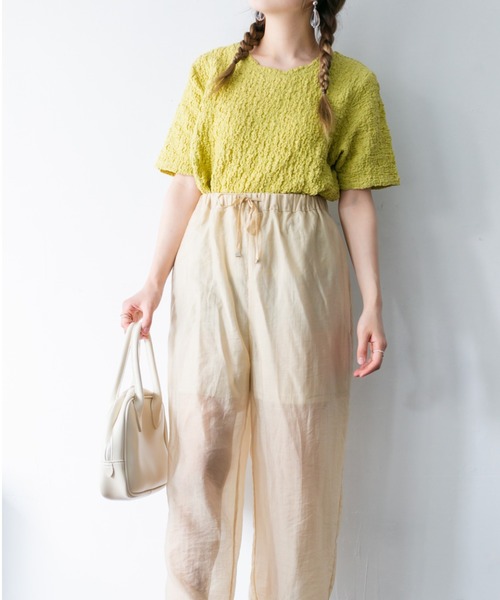 nemne store(ネンネストア)の「ひなたぼっこをするサテンパンツ(その他パンツ・レディース・ライム/キナリ/モカ・SMALL/MEDIUM)」の9枚目の写真