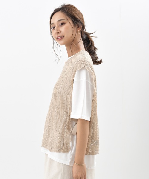 rps（アールピーエス）の「透かしニットベストアンサンブル（ベスト・レディース・アイボリー/グレイッシュベージュ・M）」の18枚目の写真