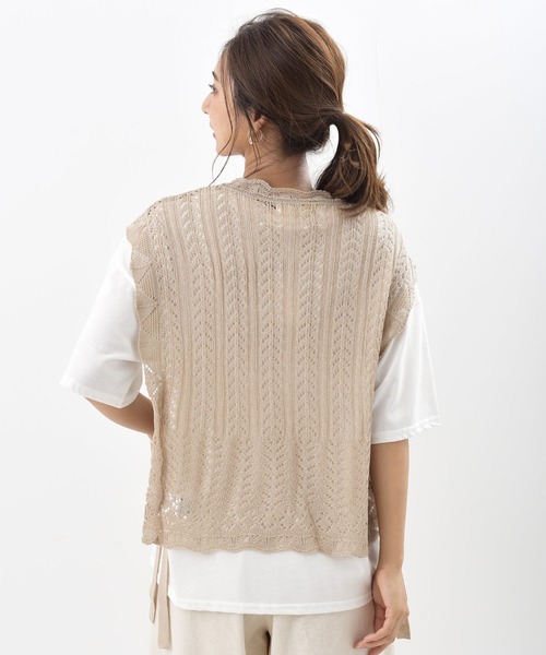 rps（アールピーエス）の「透かしニットベストアンサンブル（ベスト・レディース・アイボリー/グレイッシュベージュ・M）」の13枚目の写真