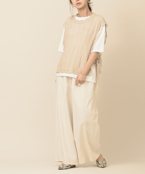 rps（アールピーエス）の「透かしニットベストアンサンブル（ベスト・レディース・アイボリー/グレイッシュベージュ・M）」の17枚目の写真