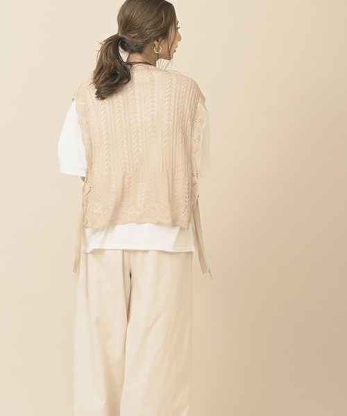 rps（アールピーエス）の「透かしニットベストアンサンブル（ベスト・レディース・アイボリー/グレイッシュベージュ・M）」の8枚目の写真