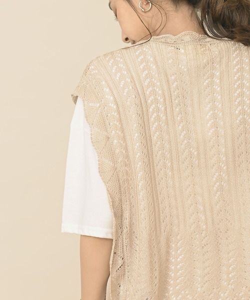 rps（アールピーエス）の「透かしニットベストアンサンブル（ベスト・レディース・アイボリー/グレイッシュベージュ・M）」の6枚目の写真