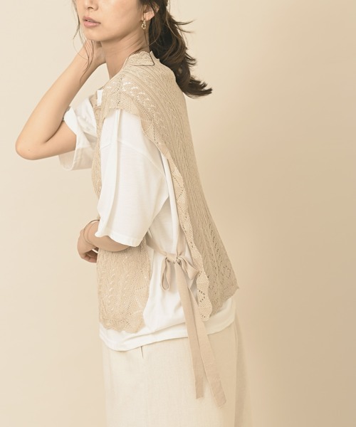 rps（アールピーエス）の「透かしニットベストアンサンブル（ベスト・レディース・アイボリー/グレイッシュベージュ・M）」の20枚目の写真