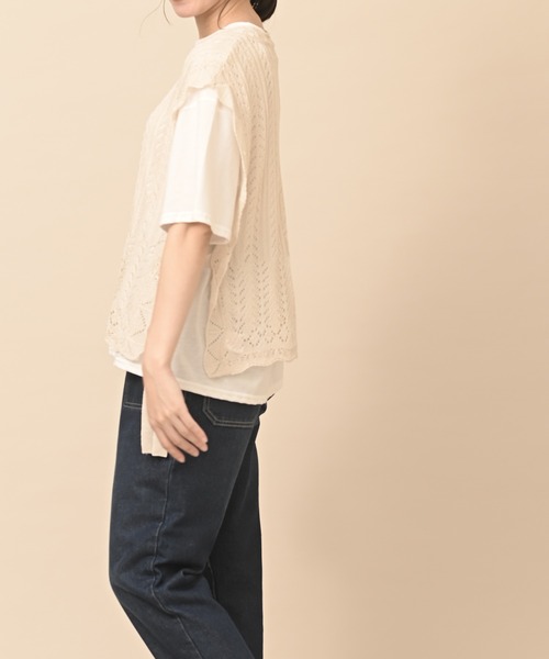 rps（アールピーエス）の「透かしニットベストアンサンブル（ベスト・レディース・アイボリー/グレイッシュベージュ・M）」の7枚目の写真