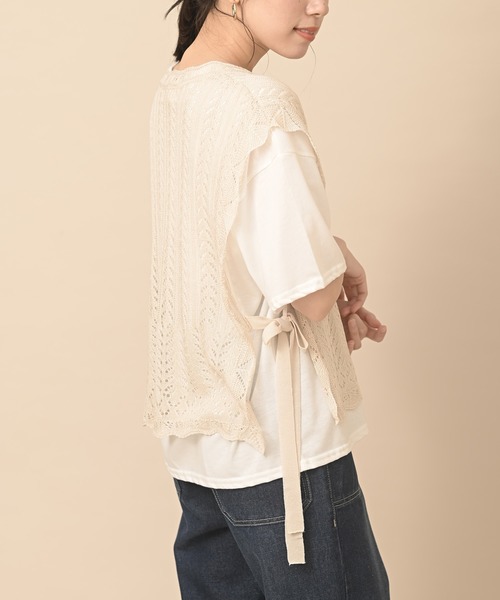 rps（アールピーエス）の「透かしニットベストアンサンブル（ベスト・レディース・アイボリー/グレイッシュベージュ・M）」の14枚目の写真