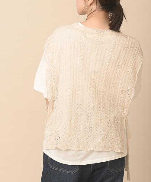 rps（アールピーエス）の「透かしニットベストアンサンブル（ベスト・レディース・アイボリー/グレイッシュベージュ・M）」の3枚目の写真