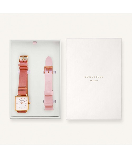 ROSEFIELD（ローズフィールド）の「《ROSEFIELD/ローズフィールド》THE BOXY ピンクヌバックレザー&ピンクエナメル 日本限定BOXSET WEB限定 オリジナルショッピングバッグ付き（アナログ腕時計・レディース・サーモンピンク・FREE）」の4枚目の写真