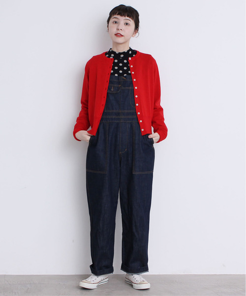 tシャツ フライスドットプリント ハイネック長袖プルオーバー レディース CHILD WOMAN tシャツ フライスドットプリント ハイネック長袖