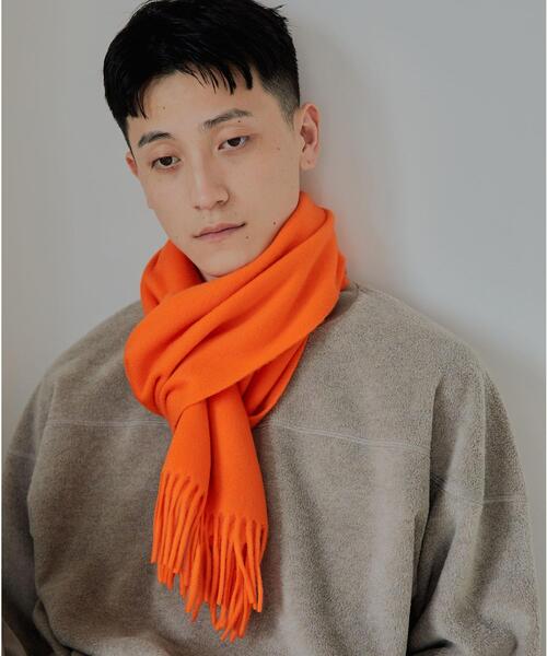 green label relaxing（グリーンレーベルリラクシング）の「＜green label relaxing＞ HAMILTON WOOL MUFF 21F マフラー（マフラー・メンズ・ダークグレー/ベージュ/ネイビー/オレンジ・FREE）」の5枚目の写真
