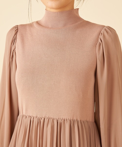 Party ロイヤルパーティー のファッション Party ワンピース ドレス セール Royal Zozo限定 Royal 異素材ドッキングプリーツワンピース ワンピース ランキング1位スーパーセール期間限定