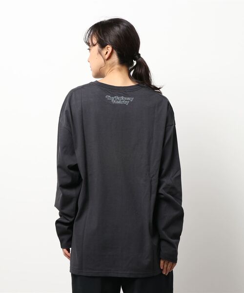 DISCOAT（ディスコート）の「アメリカンロゴロングTシャツ（Tシャツ/カットソー・レディース・チャコールグレー/オレンジ/ホワイト系その他・FREE）」の6枚目の写真