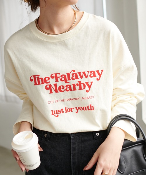 DISCOAT（ディスコート）の「アメリカンロゴロングTシャツ（Tシャツ/カットソー・レディース・チャコールグレー/オレンジ/ホワイト系その他・FREE）」の2枚目の写真