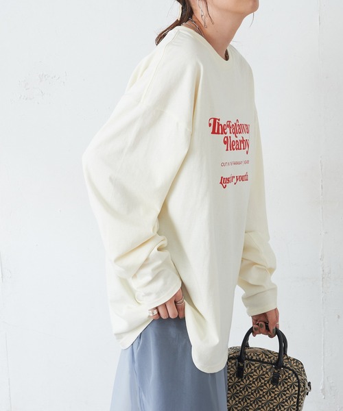 DISCOAT（ディスコート）の「アメリカンロゴロングTシャツ（Tシャツ/カットソー・レディース・チャコールグレー/オレンジ/ホワイト系その他・FREE）」の21枚目の写真