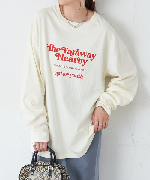 DISCOAT（ディスコート）の「アメリカンロゴロングTシャツ（Tシャツ/カットソー・レディース・チャコールグレー/オレンジ/ホワイト系その他・FREE）」の20枚目の写真