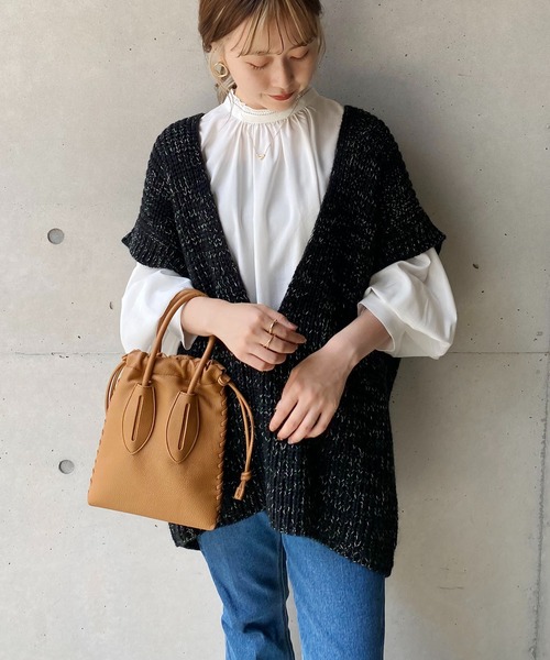 CAPRICIEUX LE'MAGE(カプリシューレマージュ)の「〈新色追加〉MIXヤーンベスト(ベスト・レディース・ブラック/アイボリー/グレー・FREE)」の15枚目の写真