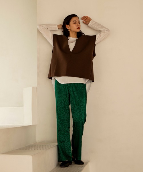 ReNorm（リノーム）の「レオパードサテンフレアパンツ（その他パンツ・レディース・グリーン/ブラック・M/S）」の8枚目の写真