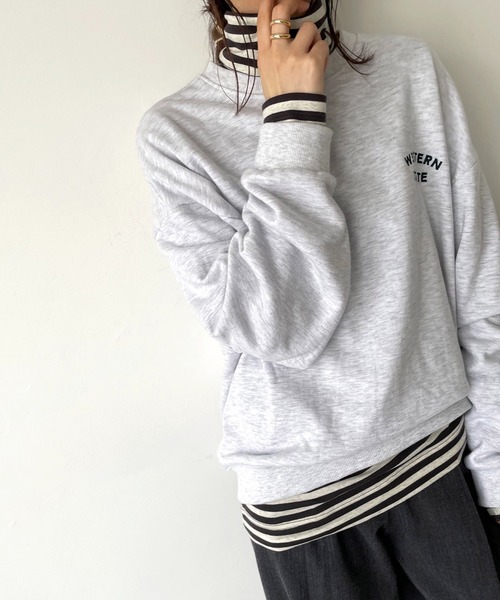 CANAL JEAN（キャナルジーン）の「harmonie -OrganicCotton-　フライスボーダータートルネック（Tシャツ/カットソー・レディース・チャコールグレー/ベージュ/ネイビー・ONE SIZE）」の19枚目の写真