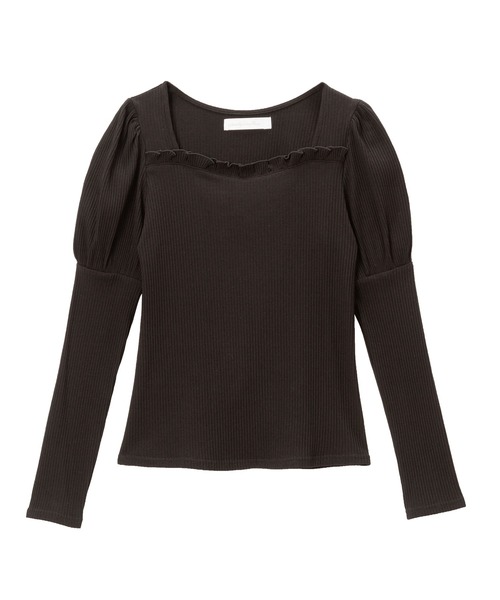 DearMyLoveRose（ディアマイラブローズ）の「選べる袖リブトップス（Tシャツ/カットソー・レディース・ホワイト/グレー/ピンク/ブラック/ブラウン系その他/グレー系その他/ブラック系その他/ホワイト系その他/キャメル/ピンク系その他・MEDIUM/LARGE/X-LARGE/XX-LARGE）」の5枚目の写真